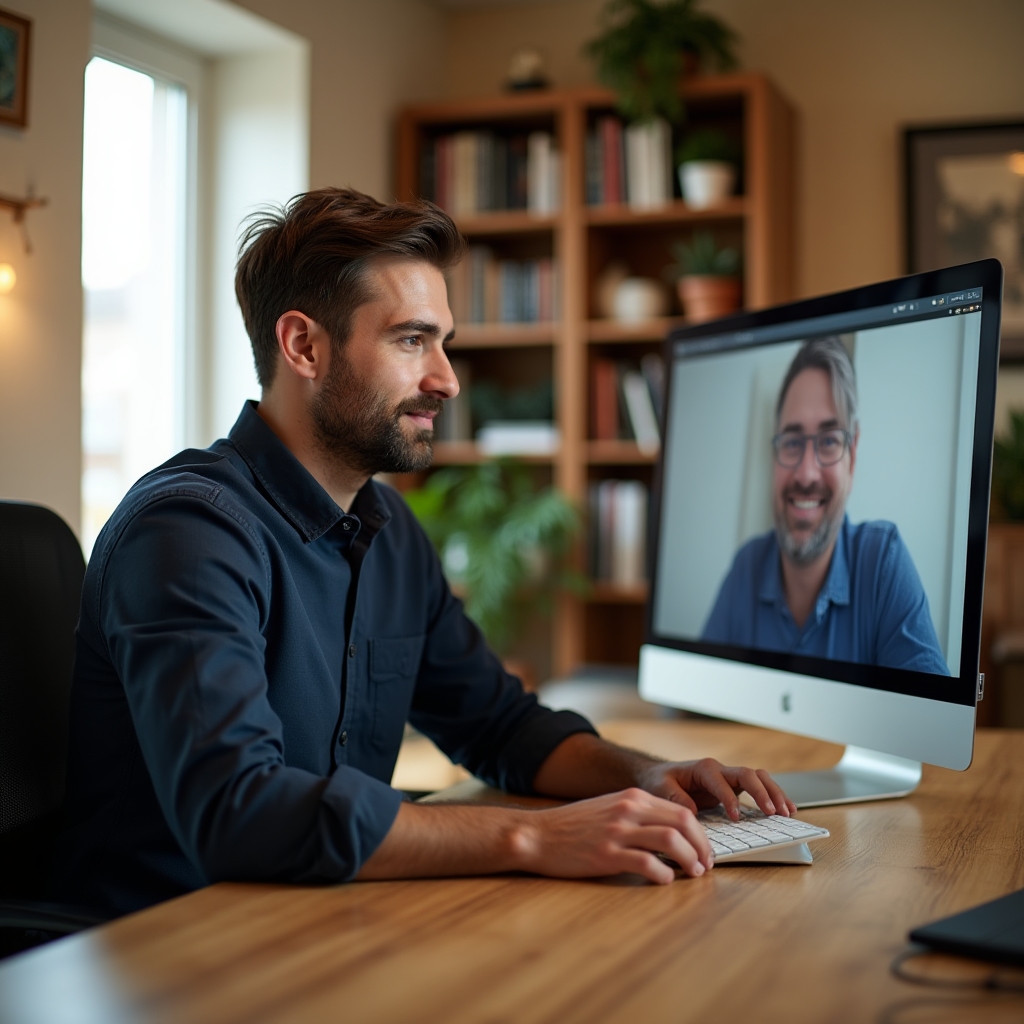 Partecipante a un webinar registrato dalla propria postazione
